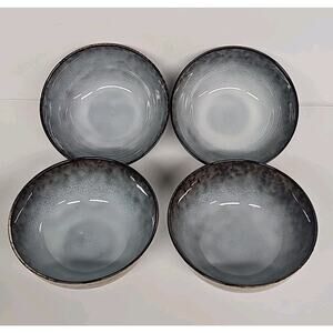 Set of 4 Oatmeal Cereal Salad Bowls 6” Diameter Modern New